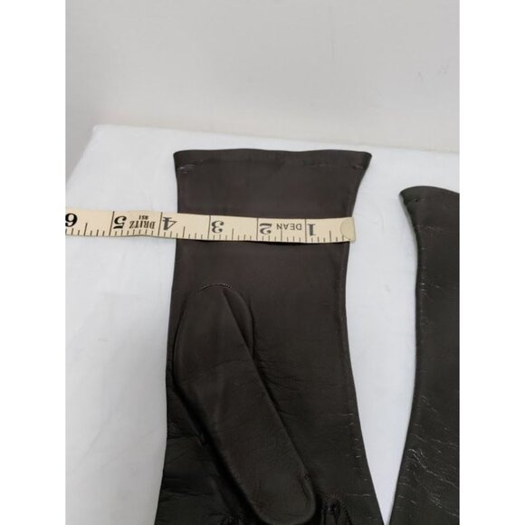 Neiman Marcus Brown Leather Gloves Silk Lined Luxury Vintage Equestrian Womens 7 - Picture 8 of 10